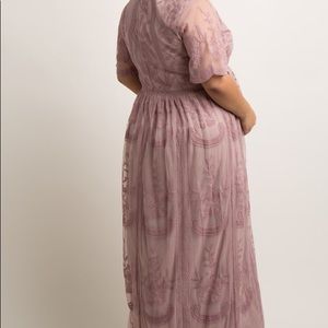 Maternity Gown -Mauve Lace